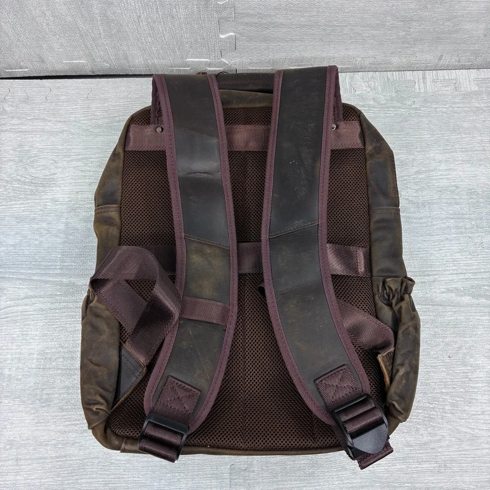 Masa Kawa Leather Backpack Wax Canvas 15.6